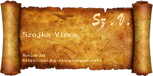 Szojka Vince névjegykártya